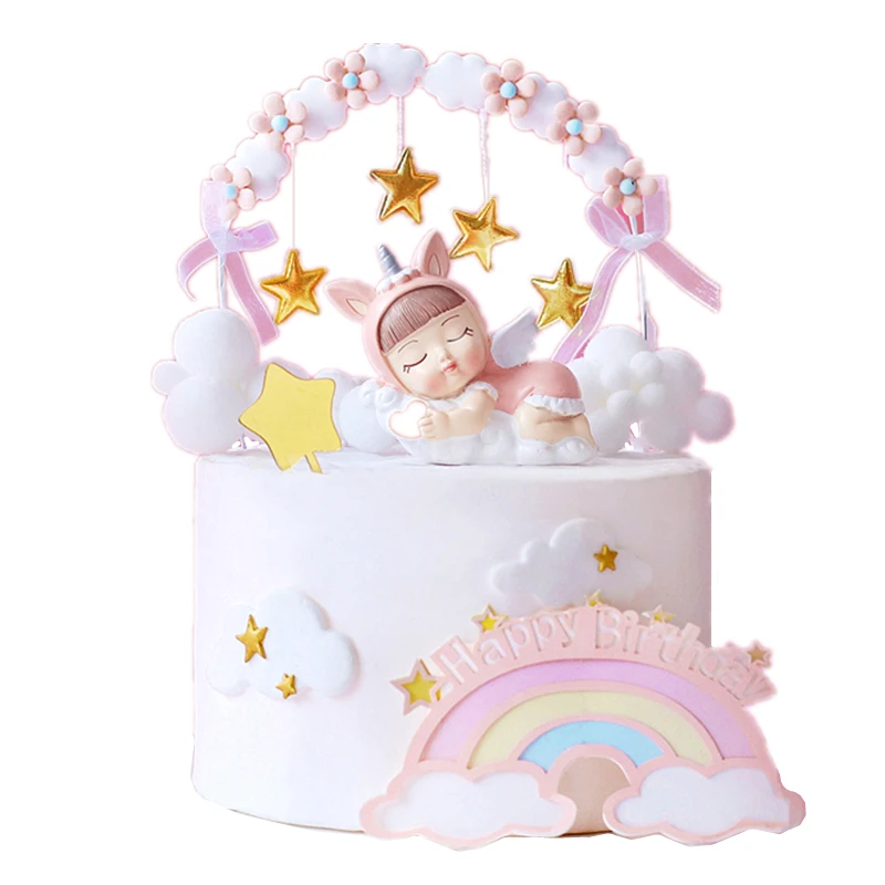 Топперы для торта со звездой и кисточкой единорог ангел искусственные украшения