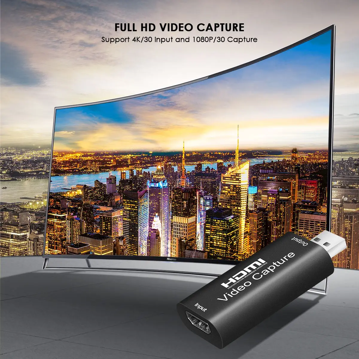 

Video Capture Card USB 2.0 HDMI-Compatible Video Grabber Live Streaming Record Box Compact Size And Easy To Carry Support AWG26