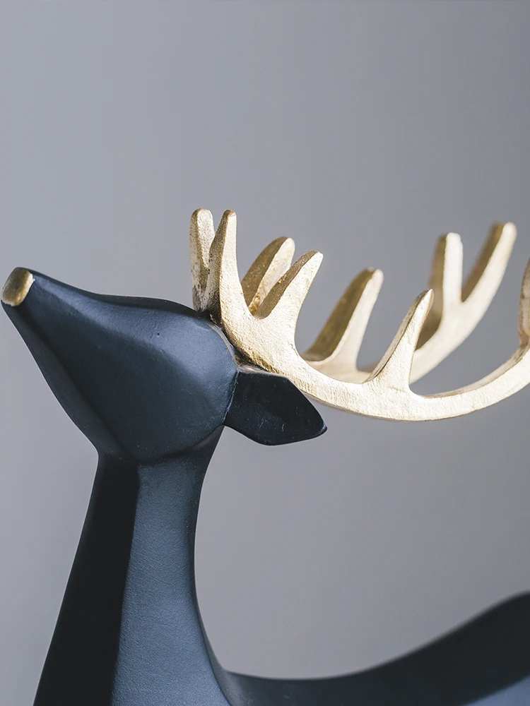 

Luxury Gold Deer Geometric Office Ornaments Nordic Metal Animals Miniature Vintage Home Decoration Accessories Modern W