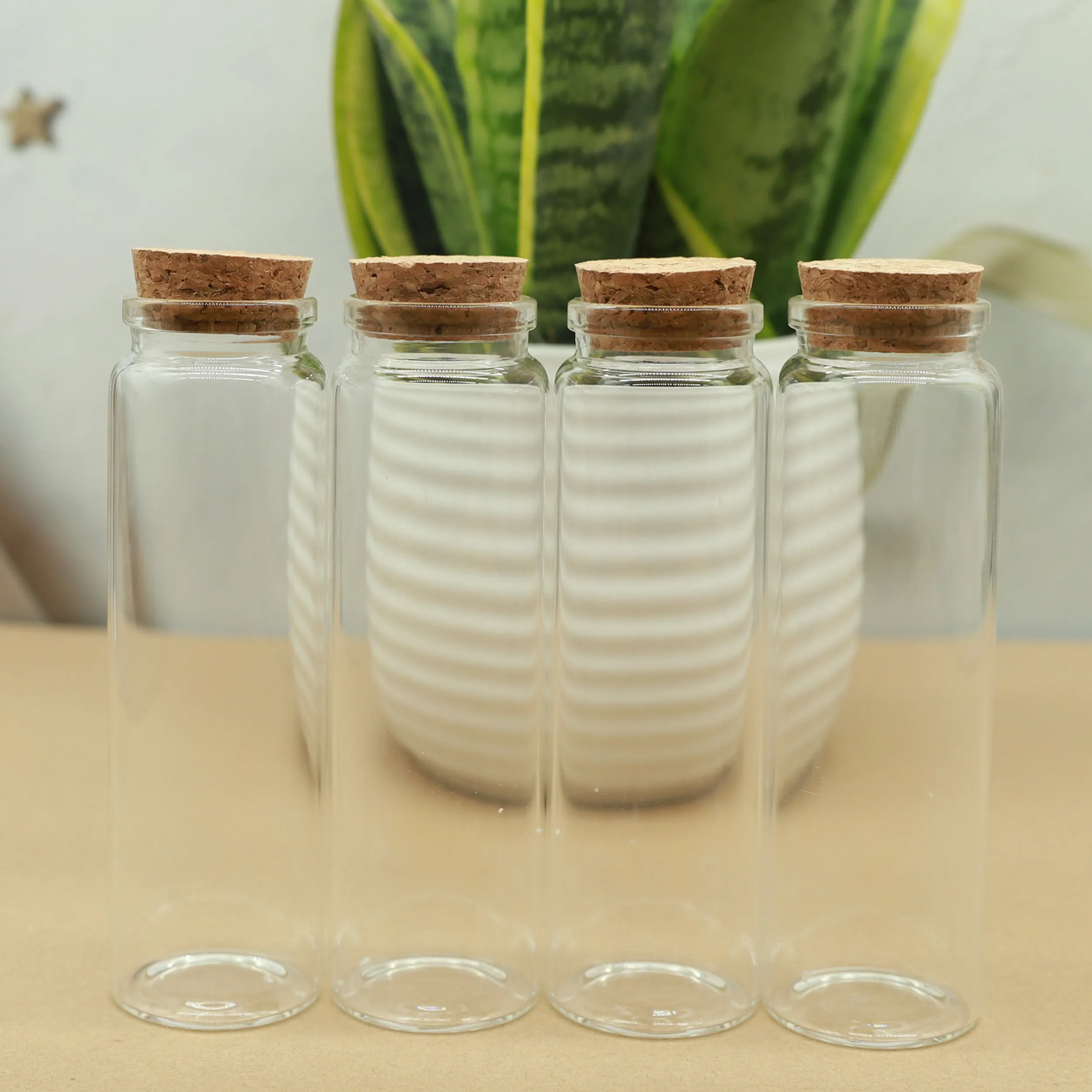 

6 PCS/lot Glass Bottles 37*120mm 100ml Small Stopper Storage Jar Spice Corks spicy Bottle Candy Containers Glass Jars Vials