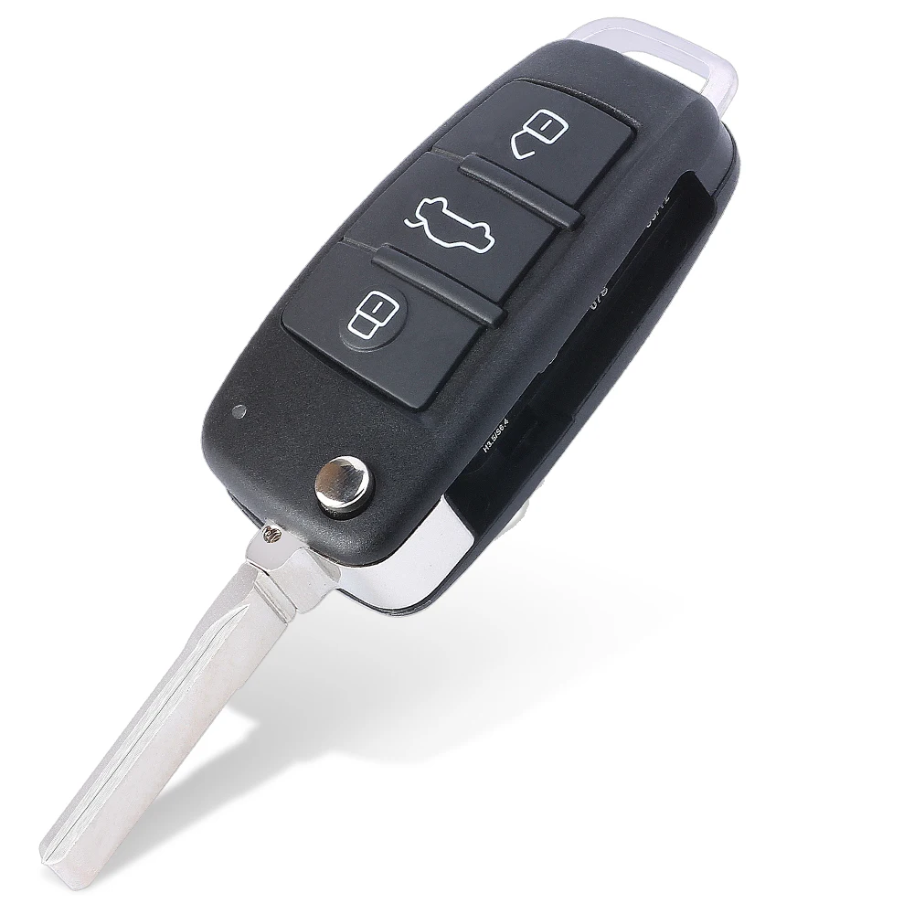 

RIOOAK 3 Button Remote Car Key ASK 433MHz Fob for Au di A3 S3 2012-2015 with Megamos AES Chip P/N: 8V0 837 220