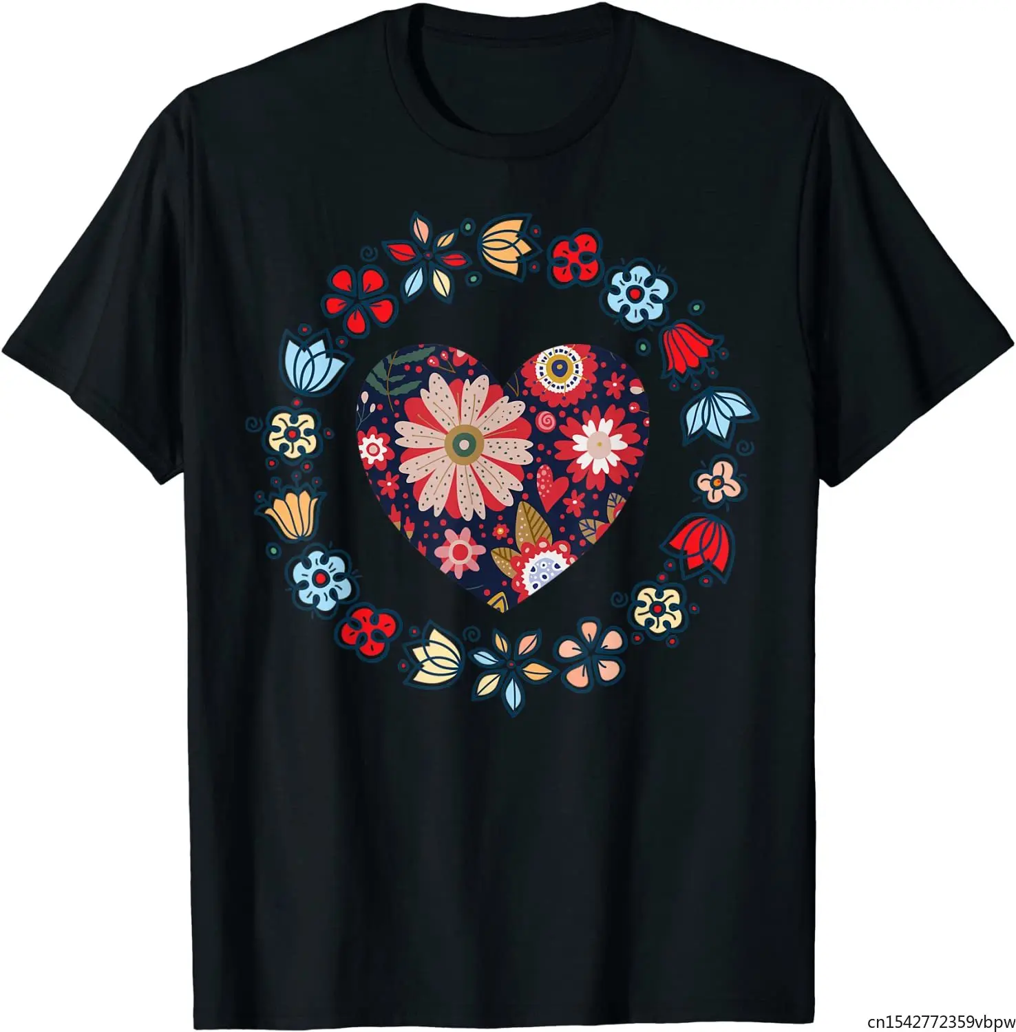 

Colorful Flowers Heart I Flower Wreath I Flowers T-Shirt Unisex Tee
