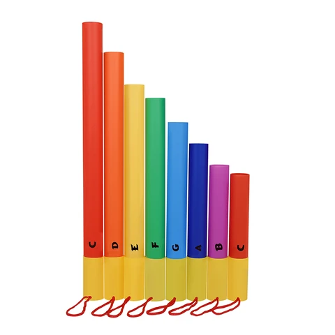 8 szt. Instrument muzyczny dla dzieci zabawki 8 tonów tuba dźwiękowa Instrument perkusyjny kolorowa jakość zabawki prezentowe do wczesnej edukacji dla dzieci