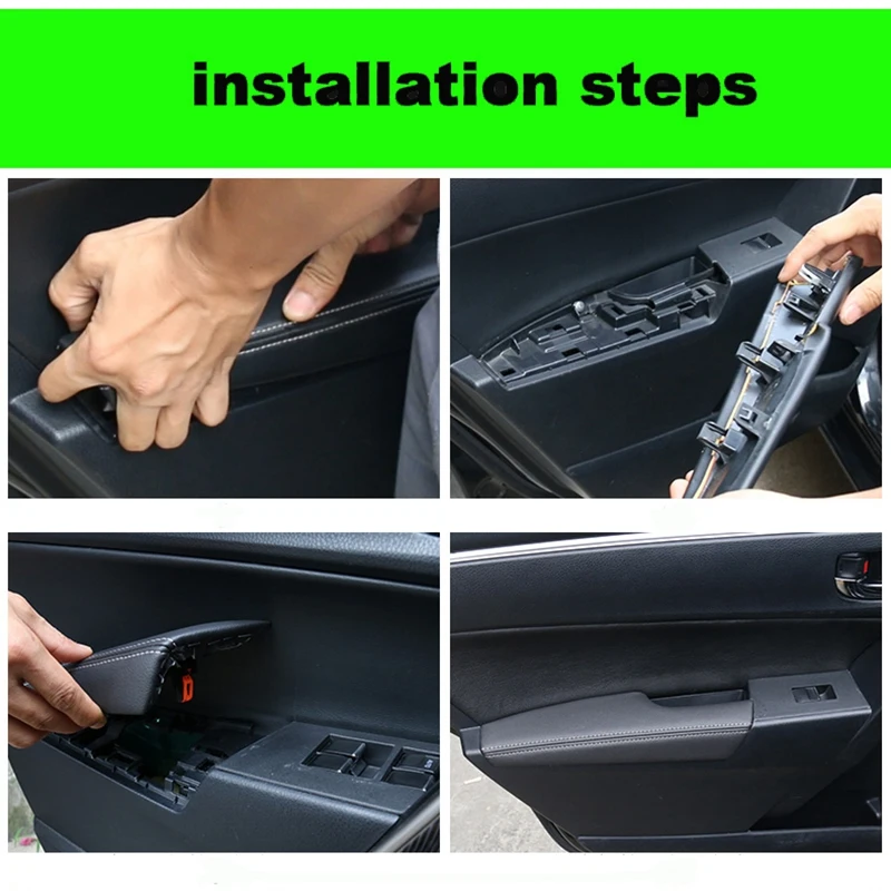 

Car Door Armrest Decor Cover Leather Panels Pad Handle Cover for Toyota Corolla 2014-2017 E170