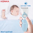 KONKA USB Детский Электрический триммер для волос IPX7 водонепроницаемый аккумулятор 320 мАч белая детская машинка для стрижки волос R-angle керамическая стальная бритва