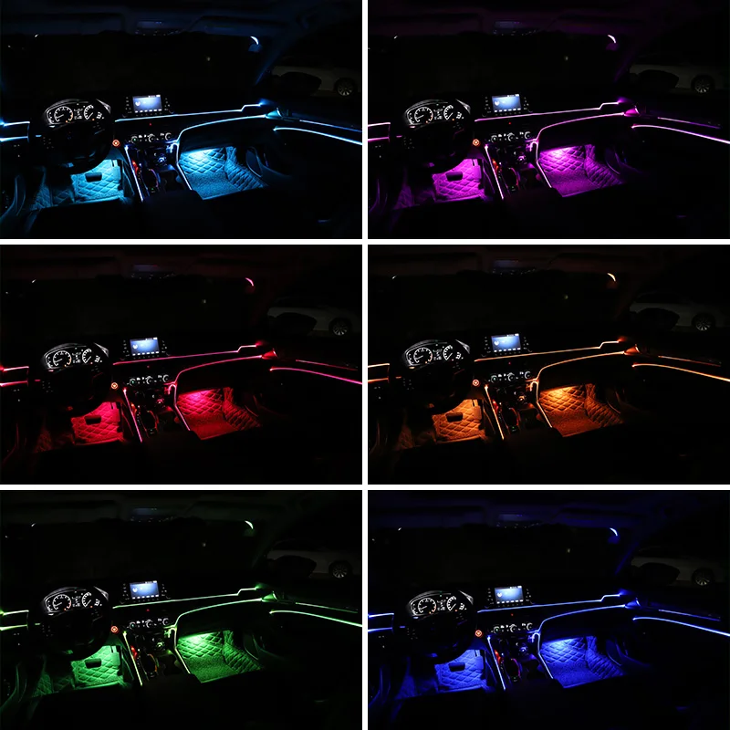 10 м в 1 RGB светодиодный автомобиль интерьера атмосферу свет EL неоновый