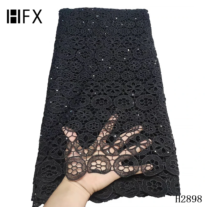 HFX белый гипюр кружевная ткань в нигерийском стиле 2020 Высокое качество Кружева