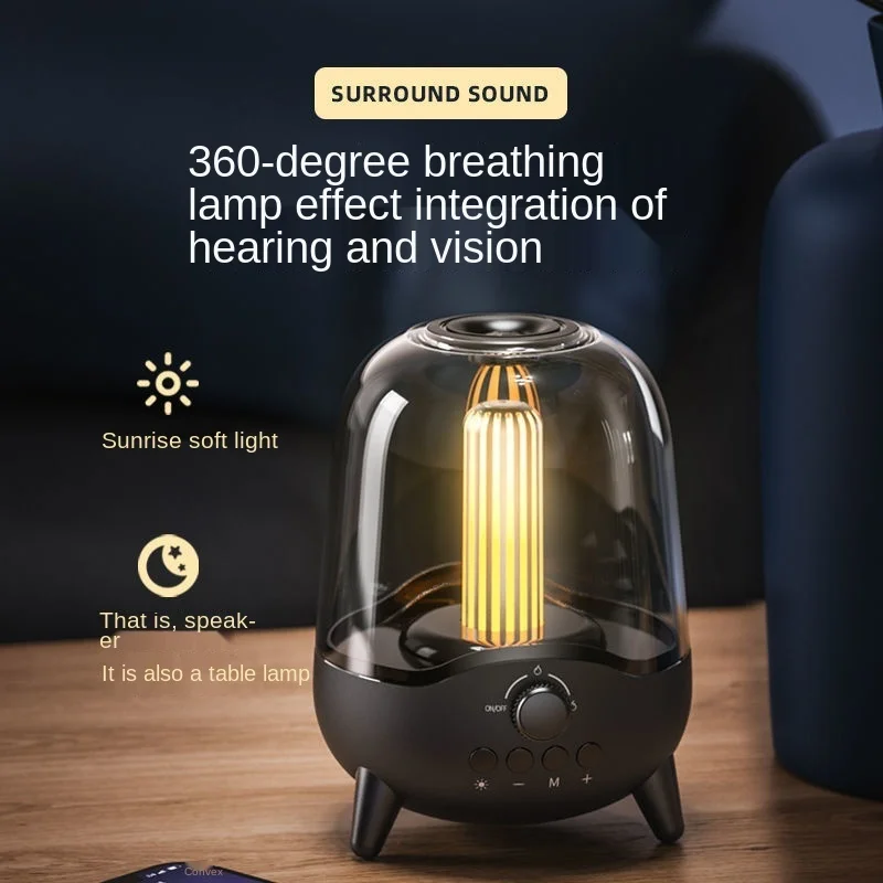 

Creative Wireless Stereo Speaker Desk lamp With Transparent Design, Breathing LED Light,Bluetooth 5.0, TF Card & AUX Typec input