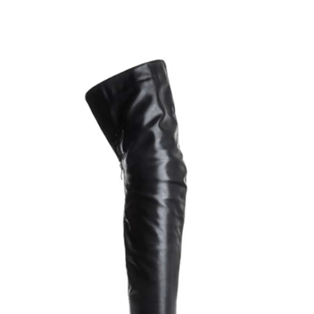 

RIBETRINI Ins Hot Sale Women Shoes Women Solid Zipper Pointed Toe Over The Knee Boots Stiletto Heel Design Cool Boots