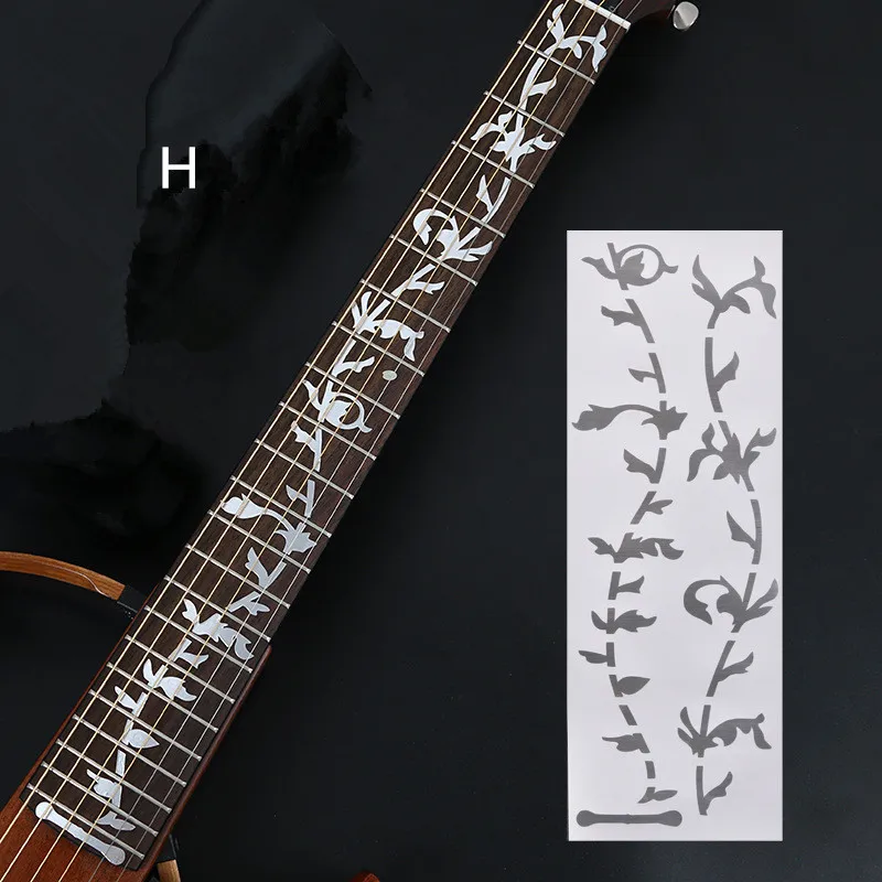 1pcs abnehmbare gitarre griffbrett aufkleber shell carving inlay aufkleber hohe viskosität ohne kleber marke für elektrische akustische teil