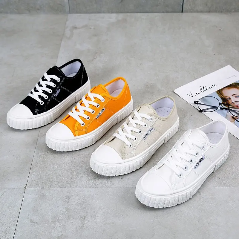 

Canvas Fashion Shoes Woman 2021 Spring Summer New Fashion Color Women Casual Shoes Flats Canvas Women Casual Shoes Sneakers