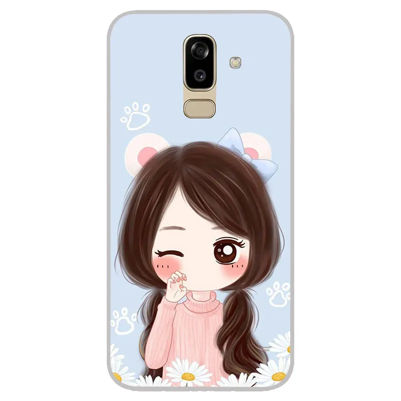 fashion cartoon cute girl Matte Silicone Cases For Samsung galaxy J3 J5 J7 A3 A5 A7 2016 2017 TPU Phone Case back Cover |