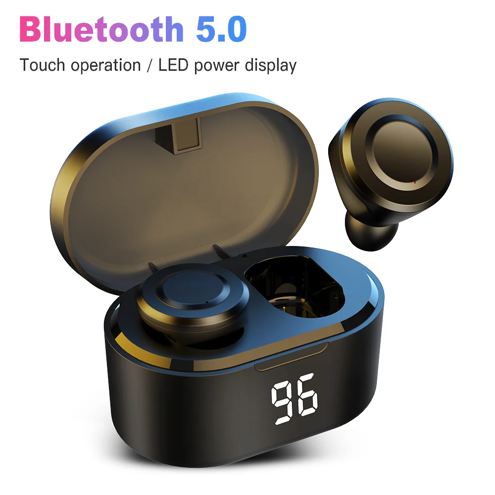 

A6 Bluetooth наушники-вкладыши TWS с 5,0 светодиодный дисплей Беспроводная игровая гарнитура наушники водонепроницаемые стерео вкладыши с микрофо...