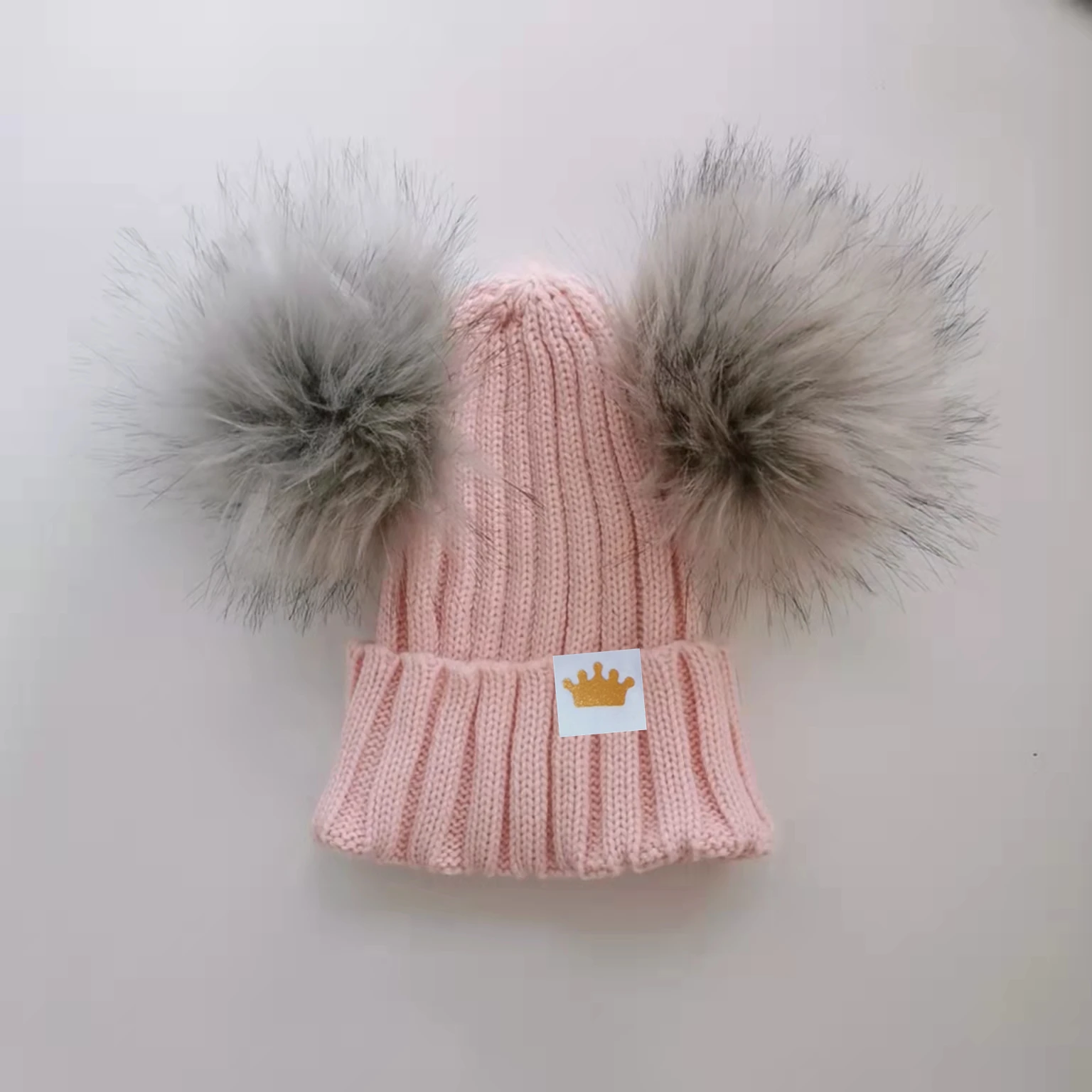 Детская зимняя шапка для новорожденных Шапка-бини с золотыми зеркальными