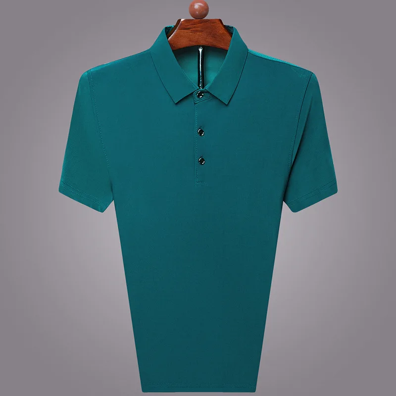 

Summer men's short sleeve polo shirt trend solid color half sleeve POLO shirt Korean men's slim ice silk base shirt