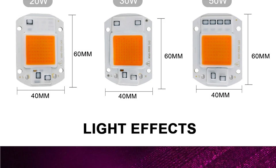 COB Led лампа для выращивания света чип полный спектр 220 В 110 В 20 Вт 30 Вт 50 Вт 380-780нм фитолампа для комнатных растений рассады цветок фитолампи