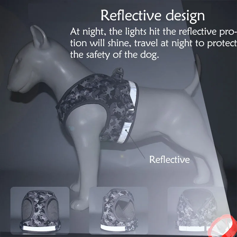 Жилетка камуфляжная для маленьких собак воздухопроницаемая шлейка с поводком