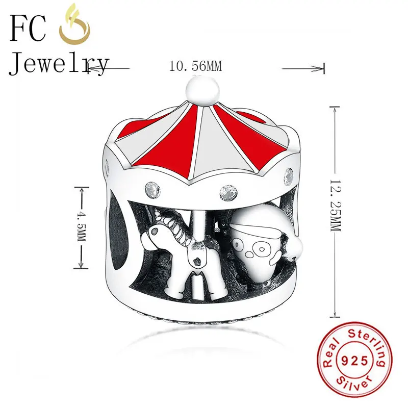 FC Jewelry Fit Original Brand Charm Bracelet 100% 925 Silver Hat Penguin Unicorn Bruno Carousel Making Christmas Berloque 2019 | Украшения