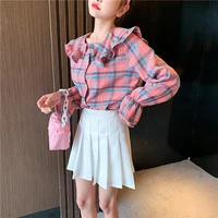 fy2036 new chiffon printing womens sexy tops for women blouses fashion clothes for teens woman tshirts blusas largas graphic tee