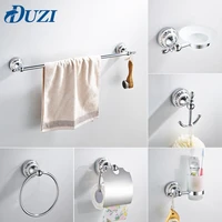 DUZI Bulk Sale Chrome Bathroom Accessories Hardware Set Zinc Alloy Contain Towel Bar Robe Hook Paper Holder Cup Hanger Soap Box