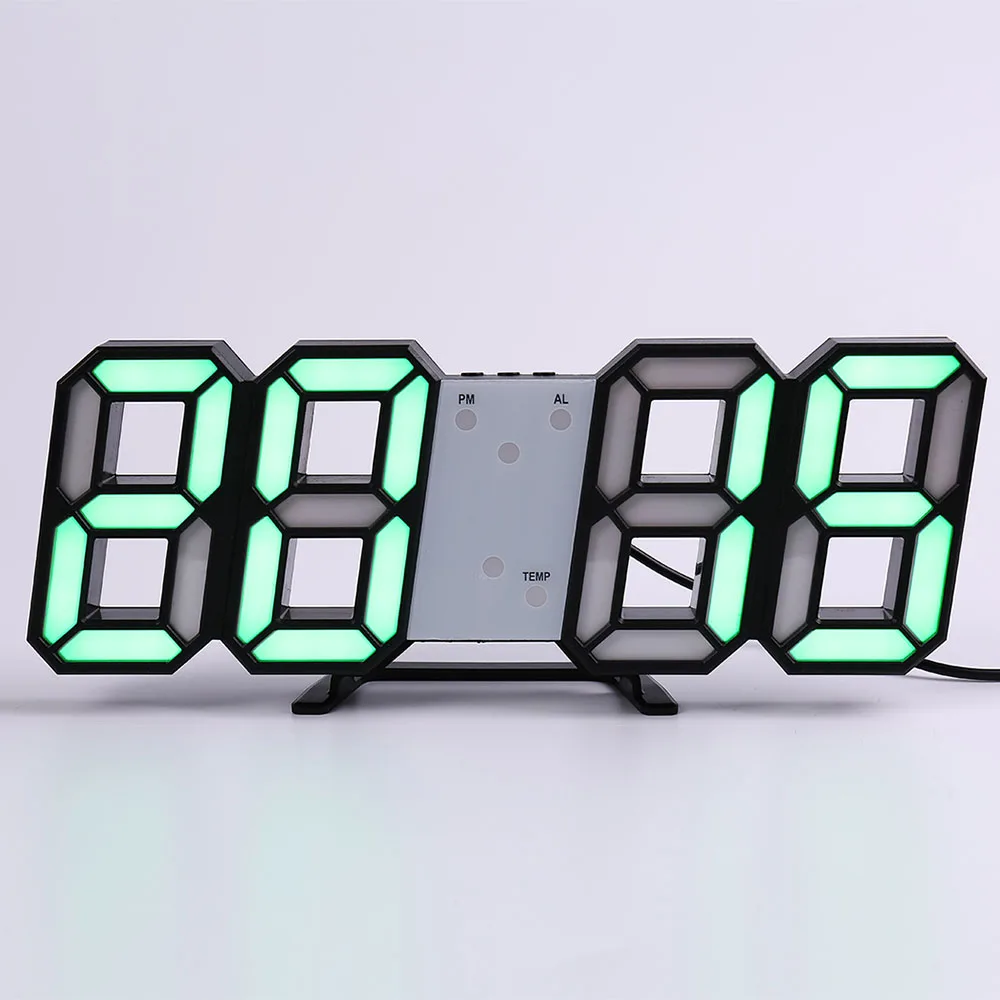 

Wall Clock Watch Clock 3D Led Digital Modern Design Living Room Decor Table Alarm Nightlight Luminous Desktop