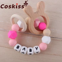 coskiss training baby bracelet log color montessori sensory bracelet catch baby letter toys for newborn baby accompany toy
