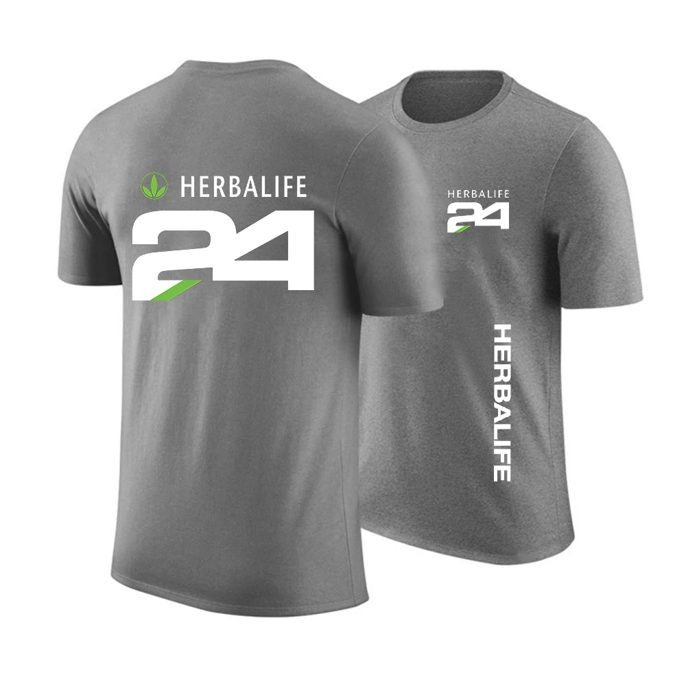 

Herbalife 24 Logo Custom Summer Comfortable Men Print T-shirts Sleeve O-neck Solid Color Decal Loose Tshirt Casual Men Tee