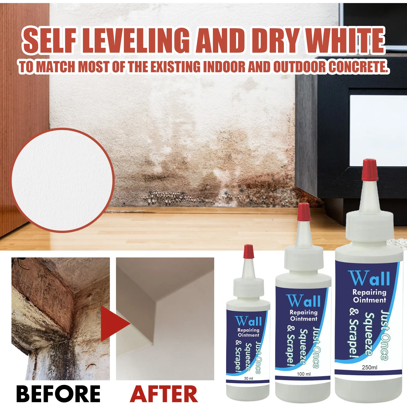 

Wall Repair Agent Plaster Wall Renovation Household Crack Repair Plaster Waterproof Safe and Durable Home