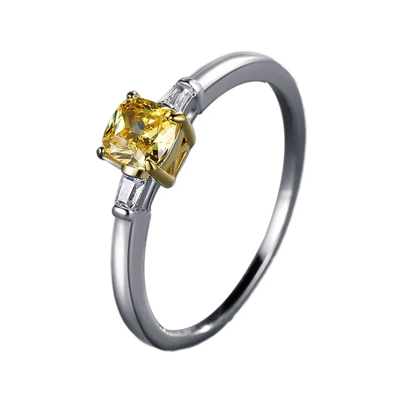 

HOYON 14k Gold color Diamond style Rings For Women Yellow AAA Zircon Citrine Gemstone Wedding Ring Engagement Fine Jewelry gift