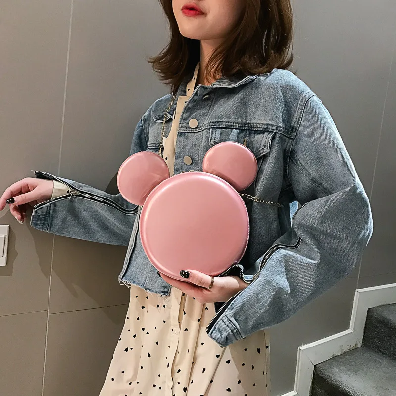 Новая Милая дамская сумочка Disney маленькая круглая с Микки Маусом индивидуальный