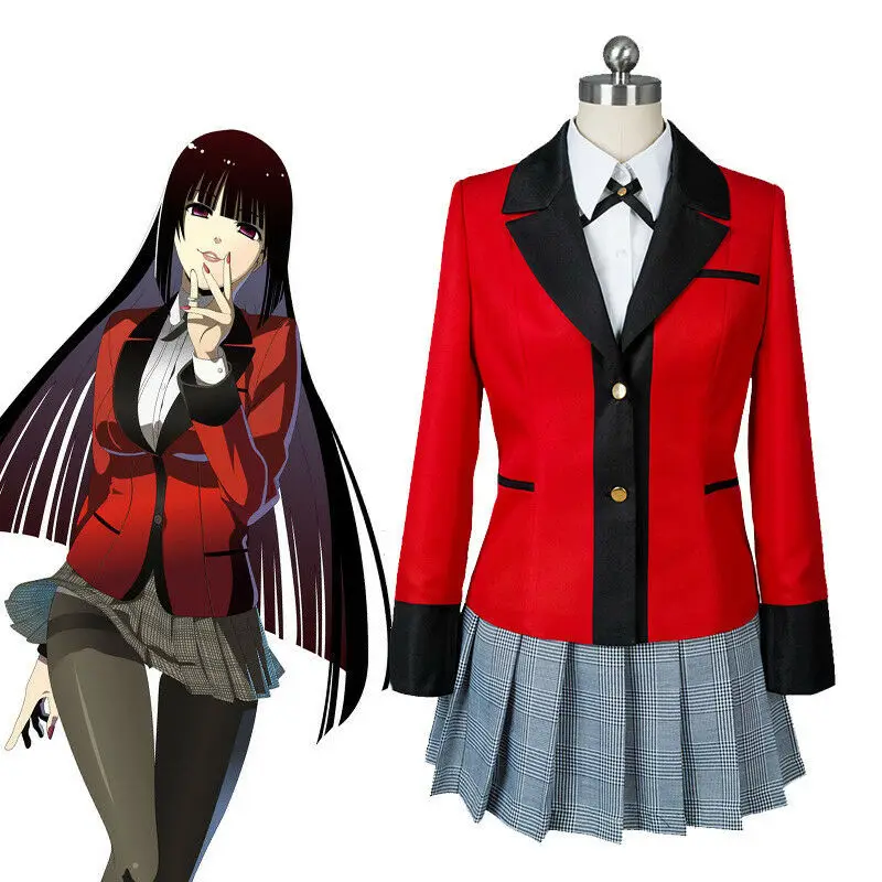 Kakegurui Compulsive Gambler Jabami Yumeko Momobami Kirari Yumemi JK школьная форма юбка костюм для косплея