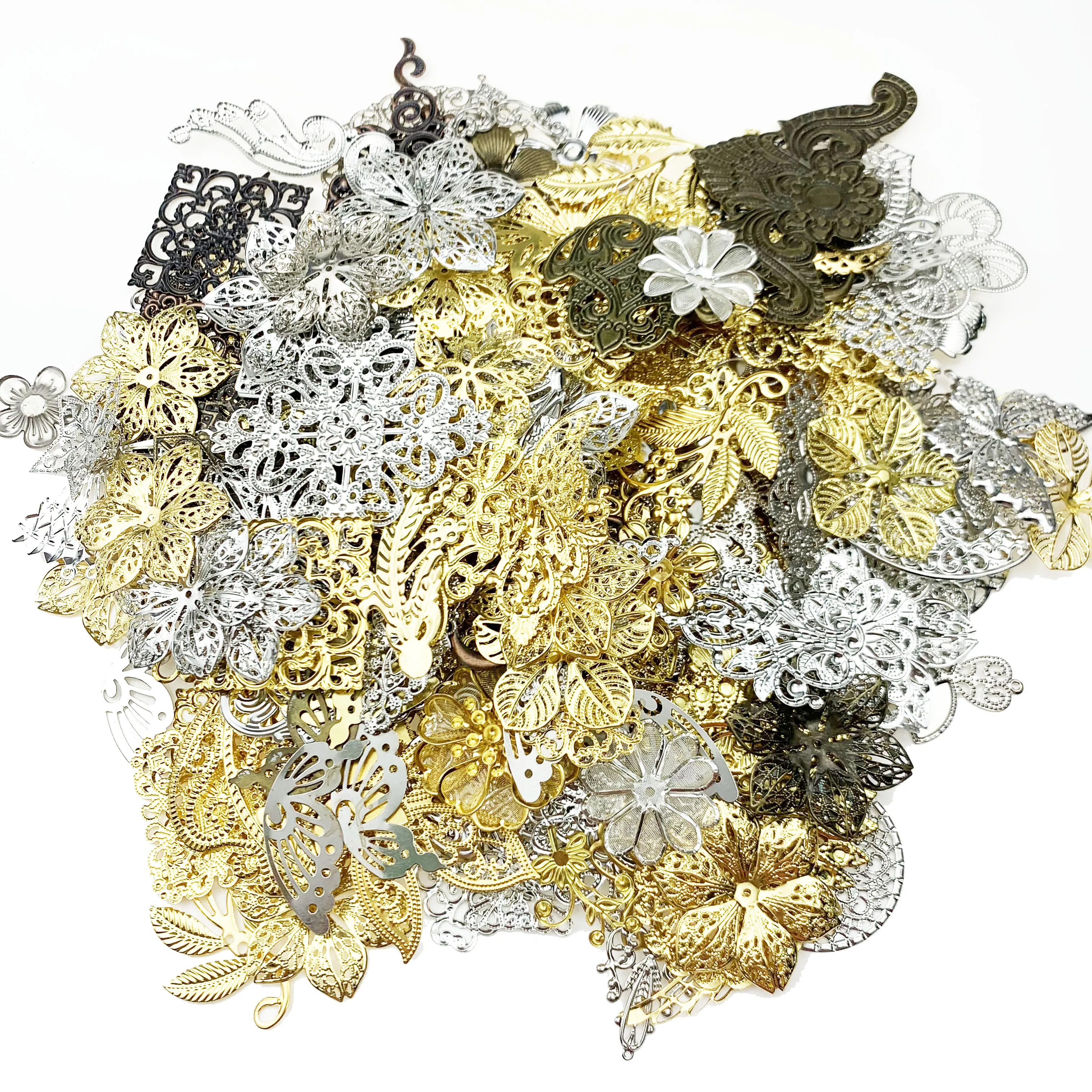 20 шт./лот случайные смешанные металлические филигранные соединители поделки