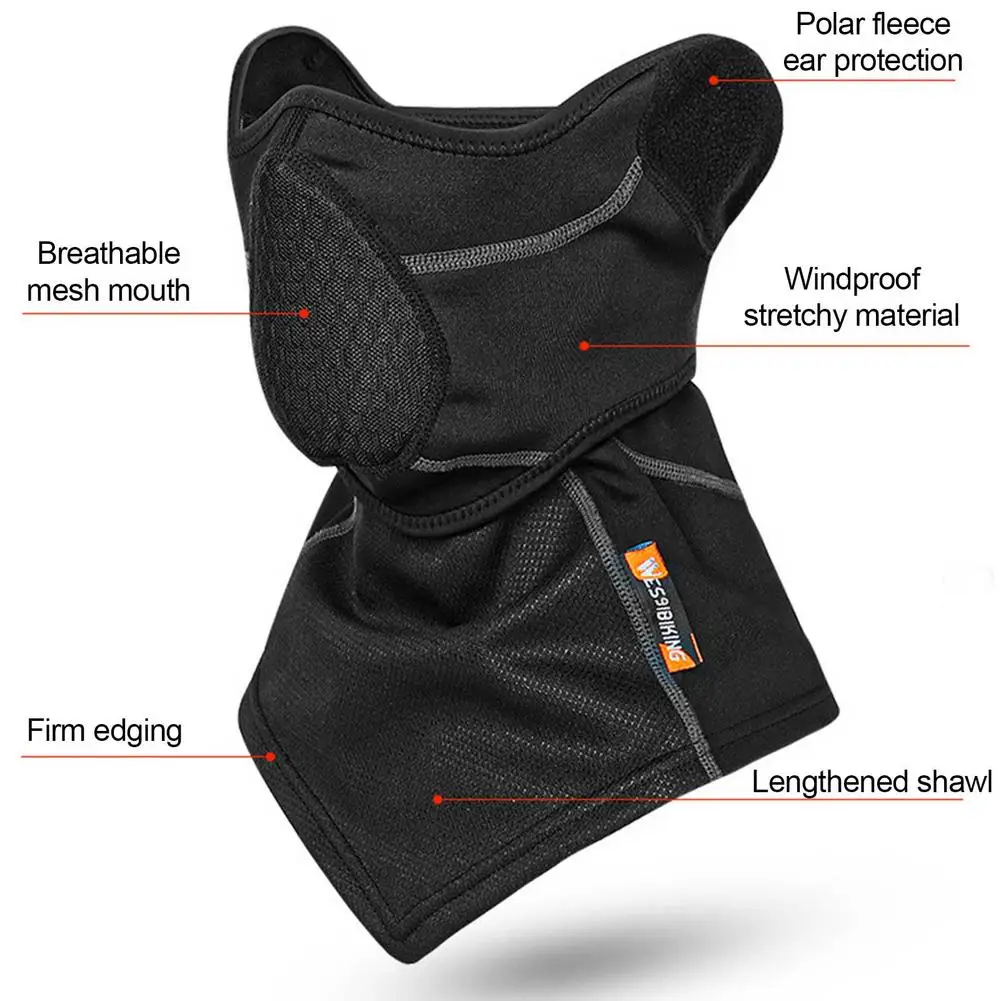 

Winter Cycling Thermal Scarf Windproof Warmer Neck Gaiter Outdoor Running Sports Men Women Fleece Face Mask Protection Cover