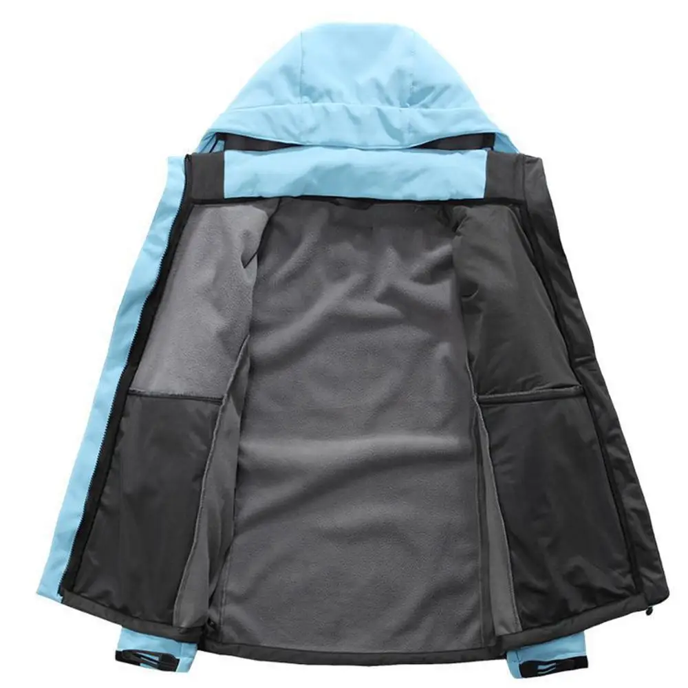 Куртка женская спортивная однотонная водонепроницаемая ветровка с капюшоном на