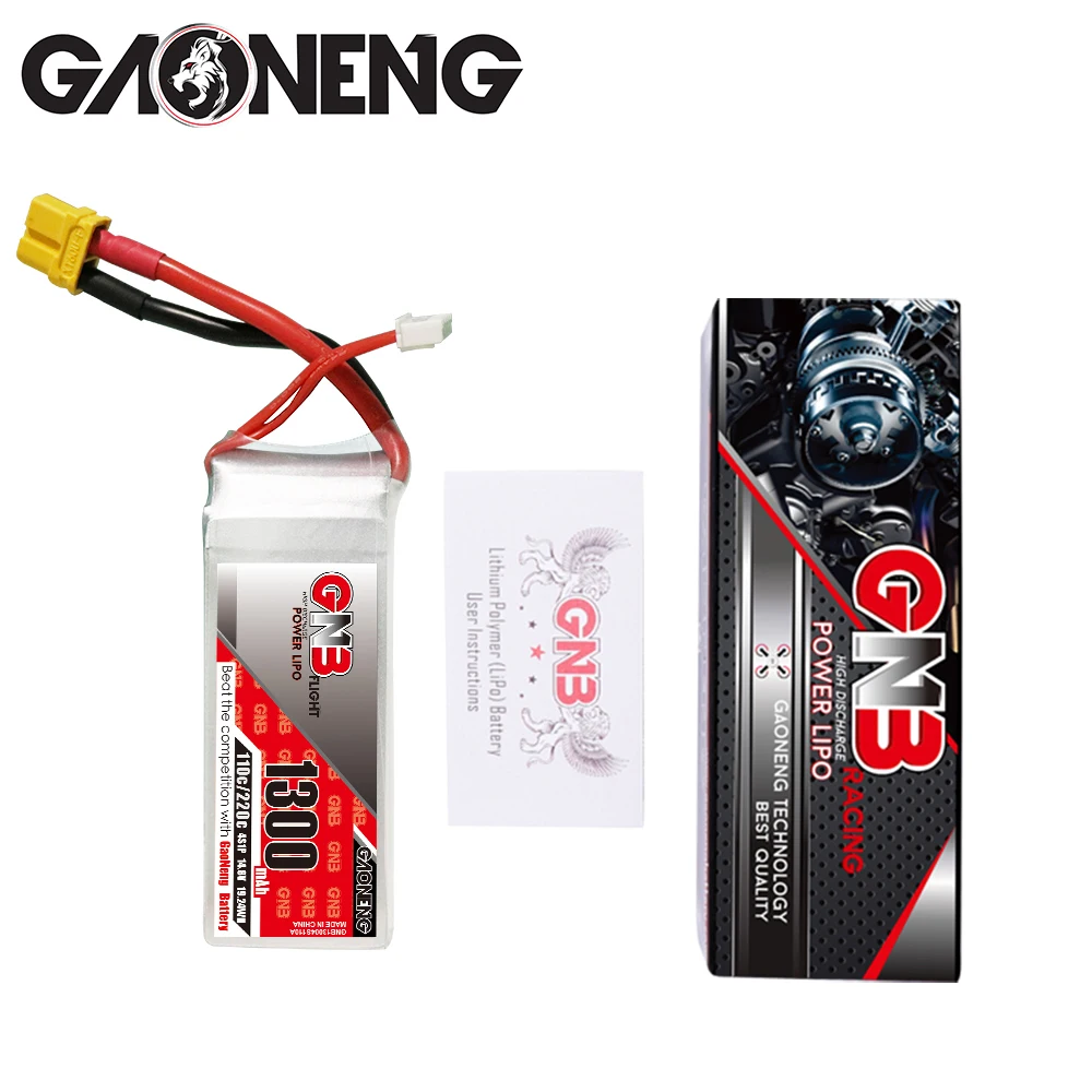 GAONENG GNB 1300 мАч 4S 14 8 в 110C/220C литий-полимерный аккумулятор с разъемом XT60 Размер 250 3D RC