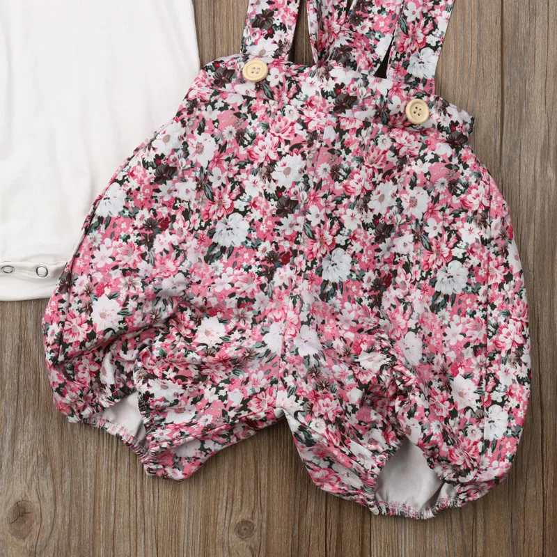 Модный мягкий комбинезон для новорожденных девочек топы с цветочным принтом на