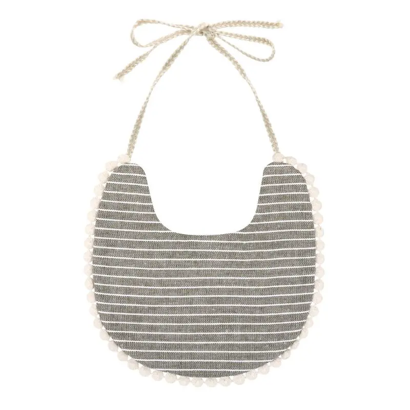 

2020 Baby Feeding Bibs Tassel Double-deck Cotton Linen Burp Cloths Saliva Towel L9CD