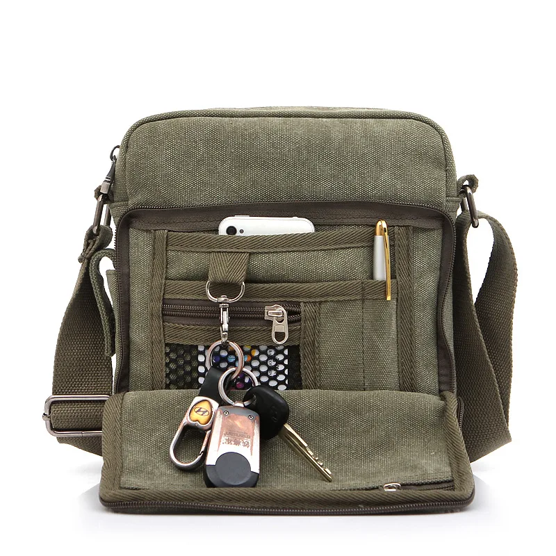 2021 new Korean canvas diagonal bag men's fashion outdoor multifunctional shoulder bag wallet canvas bag