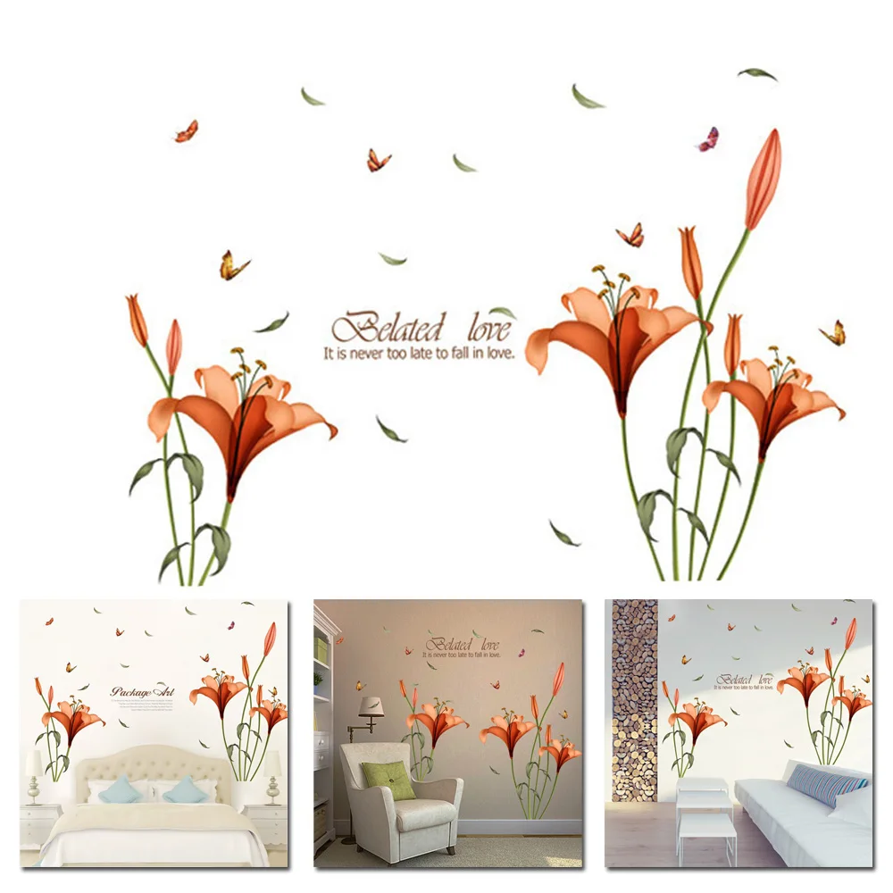Modern Flower Wall Stickers Removable Decal Home Room Decor DIY Art Decoration Non-toxic Eco-friendly | Дом и сад