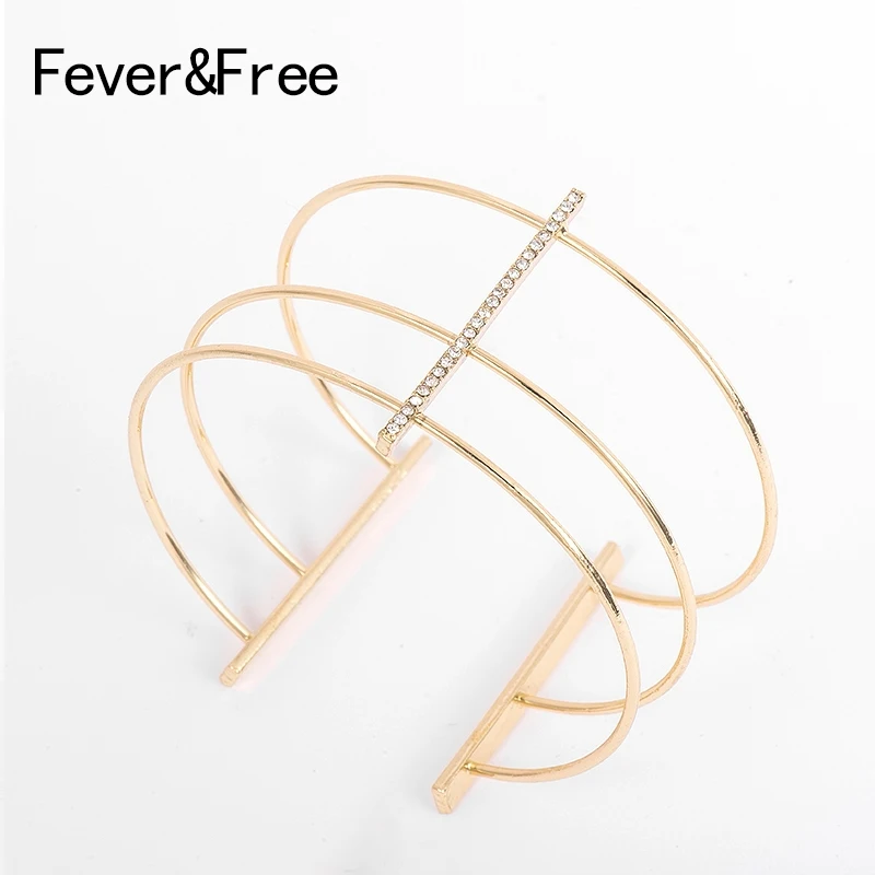 Fever &amp Free Модные Простые изящные массивные браслеты-манжеты для женщин браслеты с
