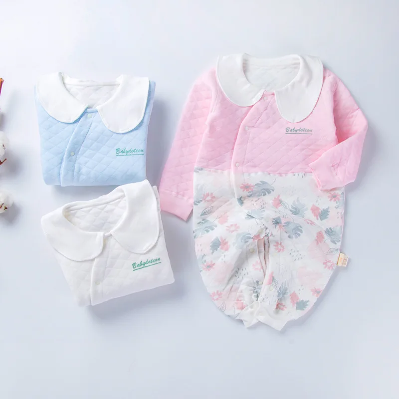 

New Autumn Winter Warm Cartoon 100%Cotton Baby Boy Girl Rompers Long Sleeve Soft Infant Jumpsuit Clothing Roupas De Bebe
