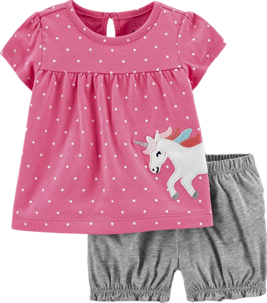 Комплект из 2 предметов для маленьких девочек шорты и футболка модная одежда