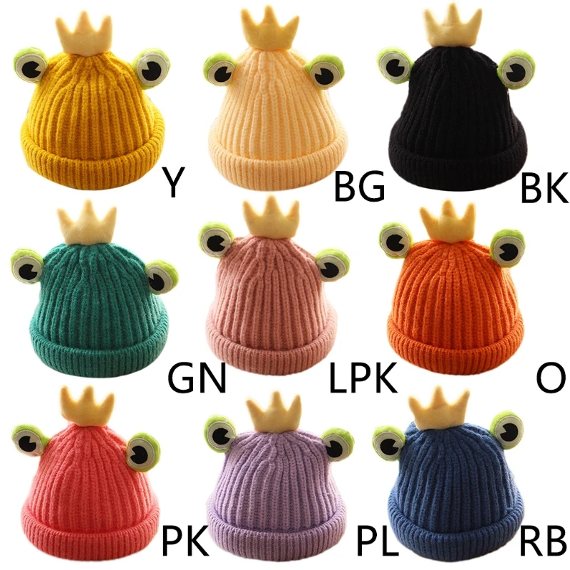 

Sweet Cute Children Cartoon Frog Big Eyes Knit Hat Beanie Casual Hat Fall Winter 35EF