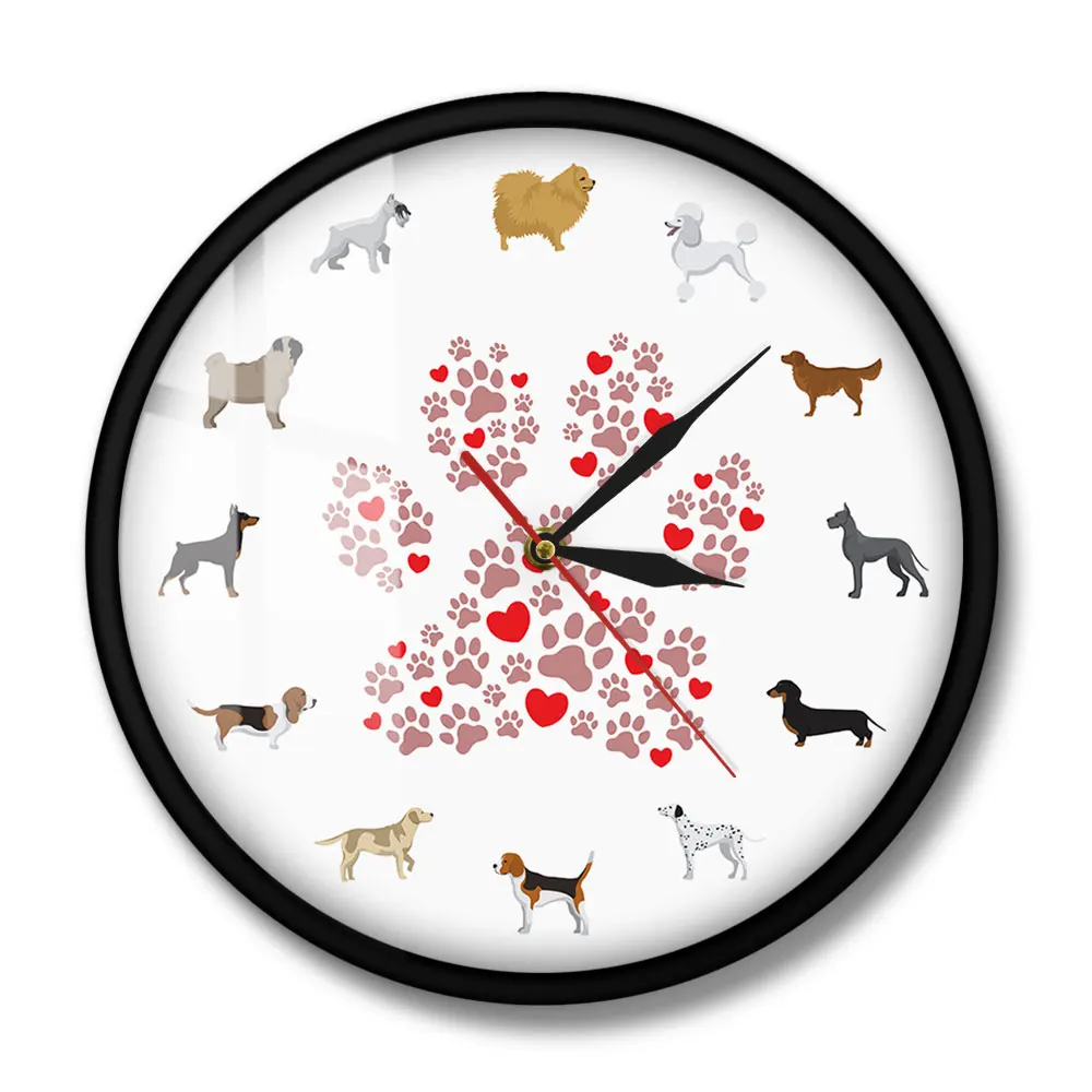 Для печати собак настенное искусство современные настенные часы собаки пород