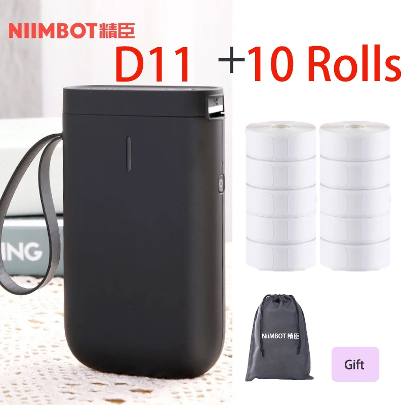 

JC Niimbot D11 Label Printer Wireless Label Printer Tape Included Multiple Templates Available for Phone Office Home