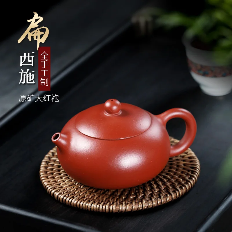 

Yixing recommended rong-hua wu pure manual teapot household dahongpao mud flat zhu xi shi 160 cc ball hole
