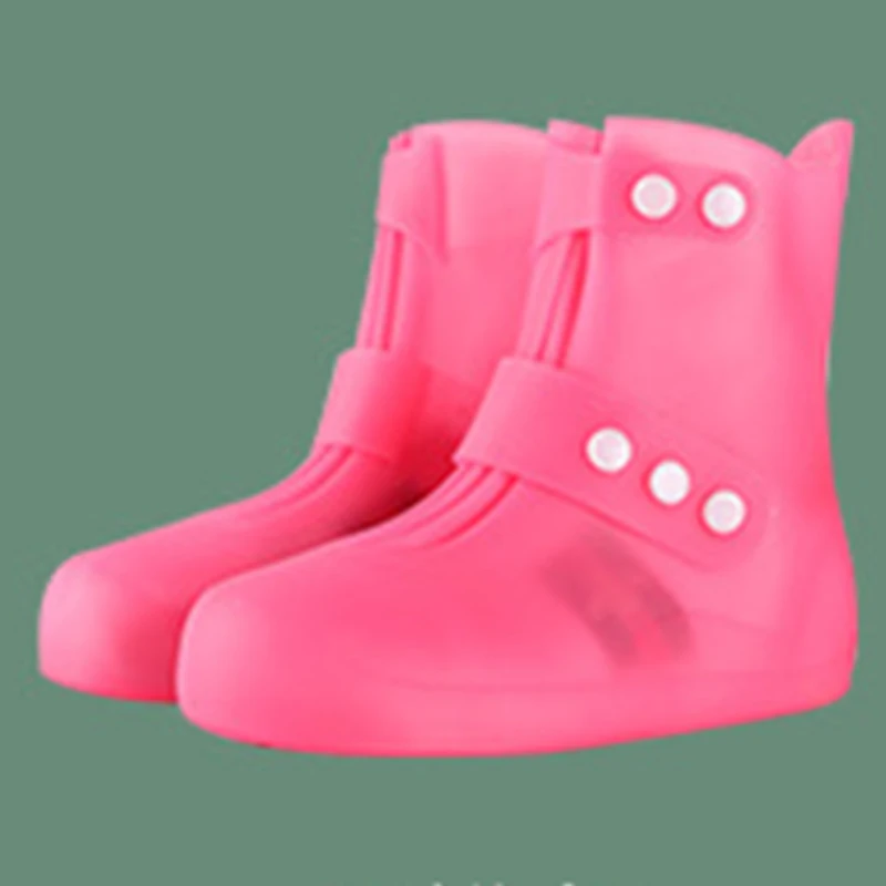 pink Снегозащитные и непромокаемые резиновые бахилы для детей утолщенные влагостойкие нескользящие для активного отдыха ПВХ бахилы - Цвет: pink