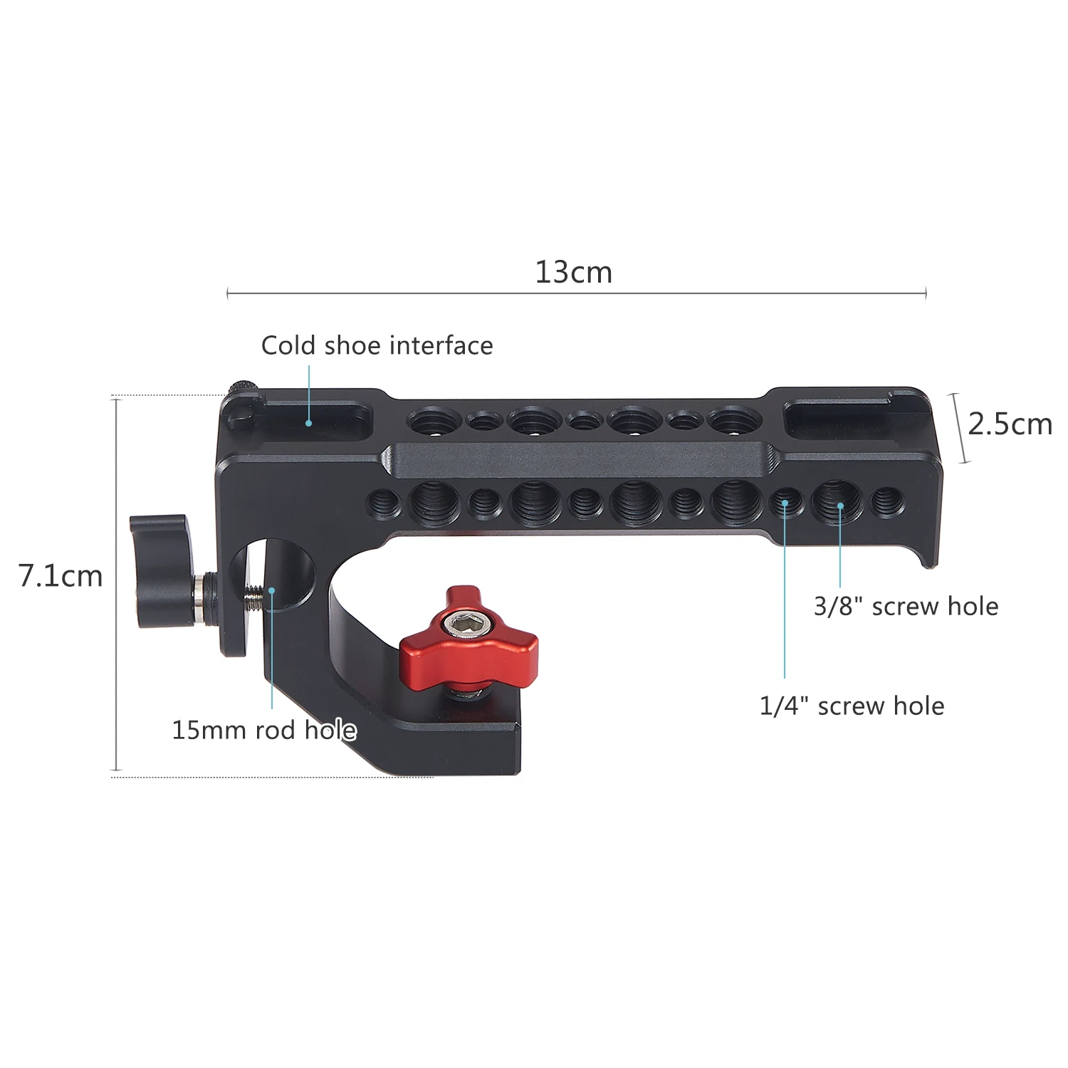 Andoer Camera Top Handle Grip Cheese with Cold Shoe Mount 1/4 Inch 3/8 Threaded Holes 15mm Rod Clamp for Cage | Электроника
