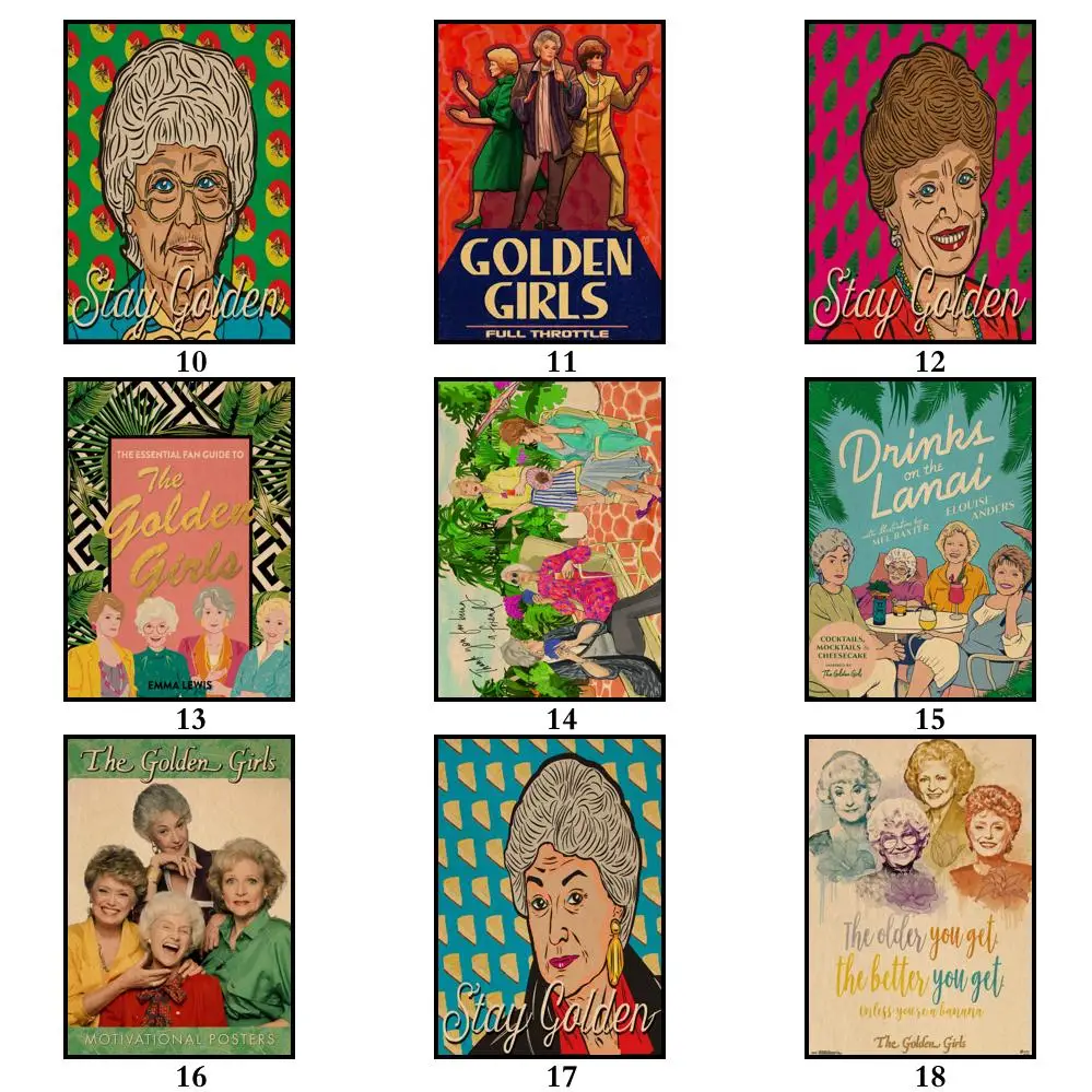 31 дизайн ТВ-шоу золотые девушки искусственные наклейки на стену для кофейни бара