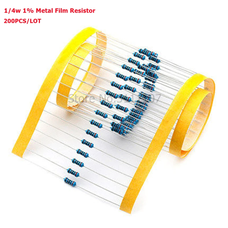 

200PCS 1/4W 47 ohm resistor +/- 1% ROHS1/4w 47R ohm Metal Film Resistors / 0.25W Watt color ring resistance Carbon Film
